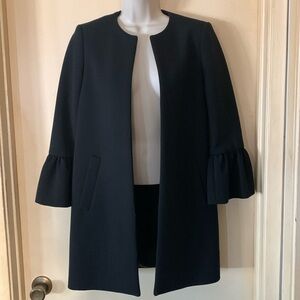 Zara Woman black open front jacket with bell sleeves size XS